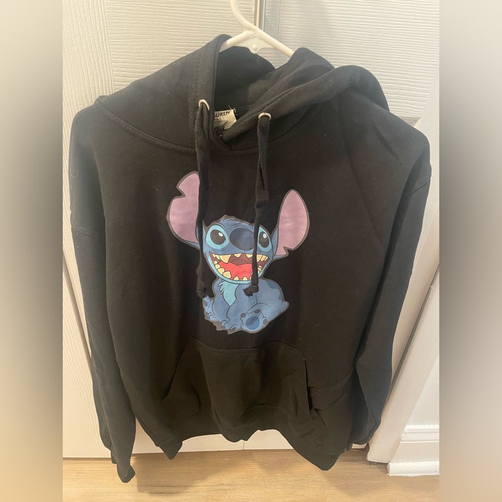 Black Hoodie with Stitch
